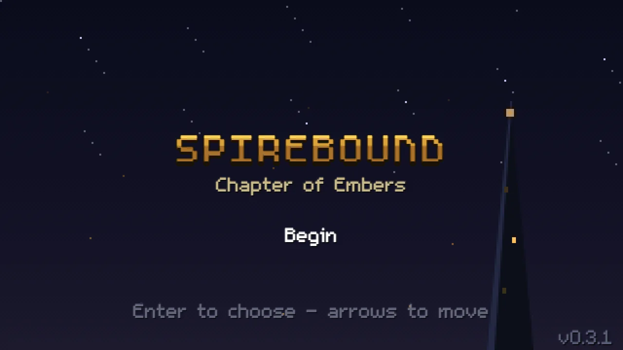 Spirebound Chapter of Embers title screen